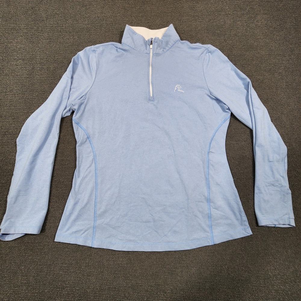 Rhoback Pullover Top Women Medium Blue Quarter Zip Long Sleeve Activewear Golf